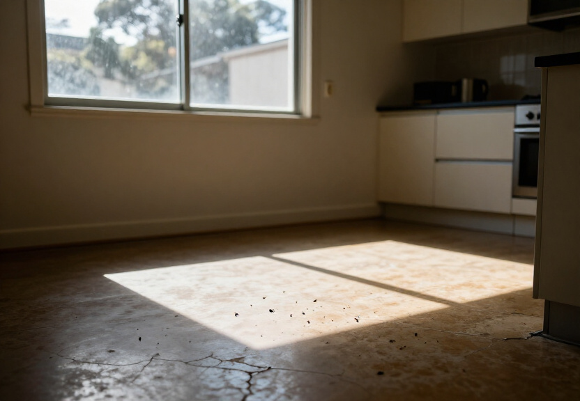 Cockroach infestation in a Yowie Bay kitchen before treatment